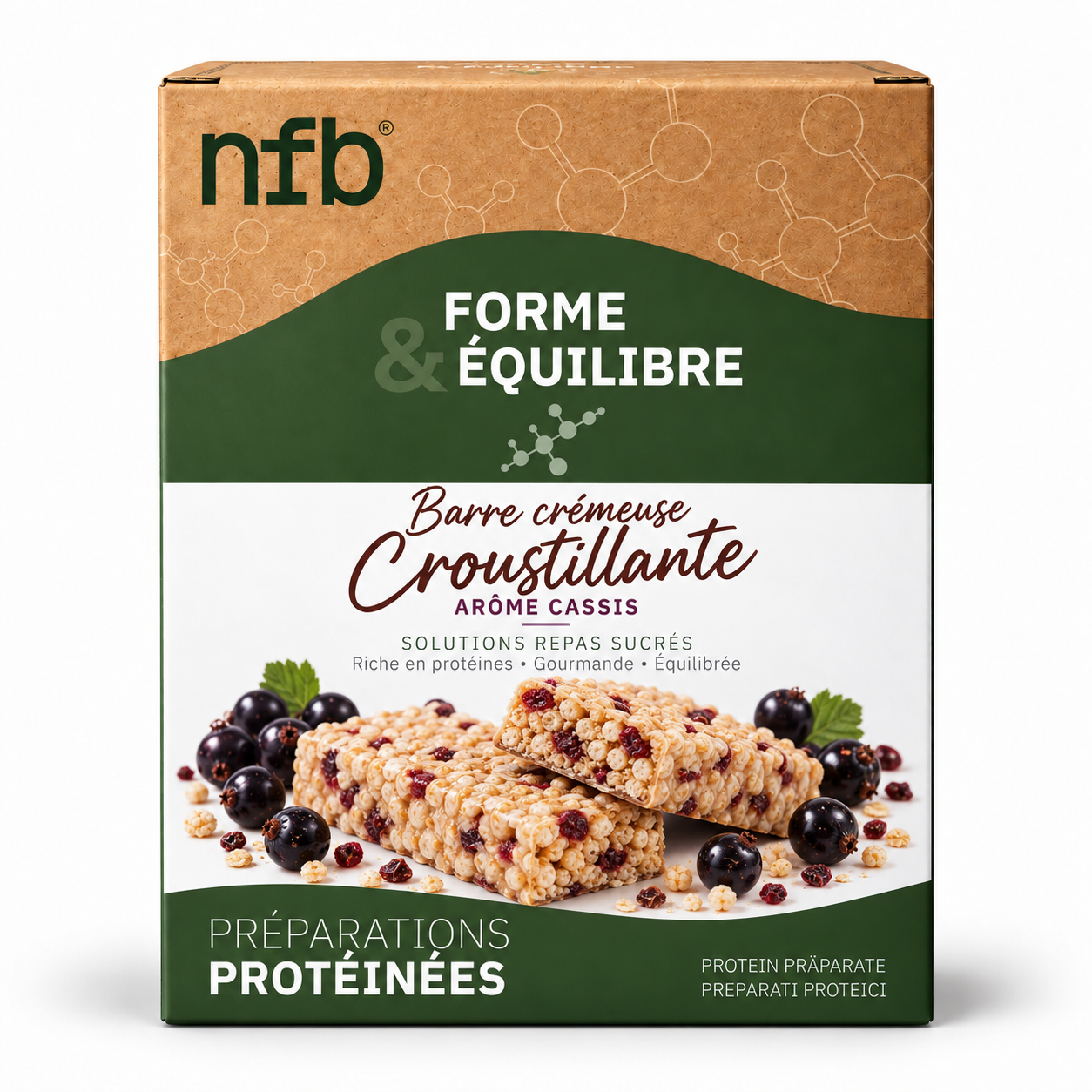 Barre Crémeuse Croustillante Arôme Cassis NFB Healthcare