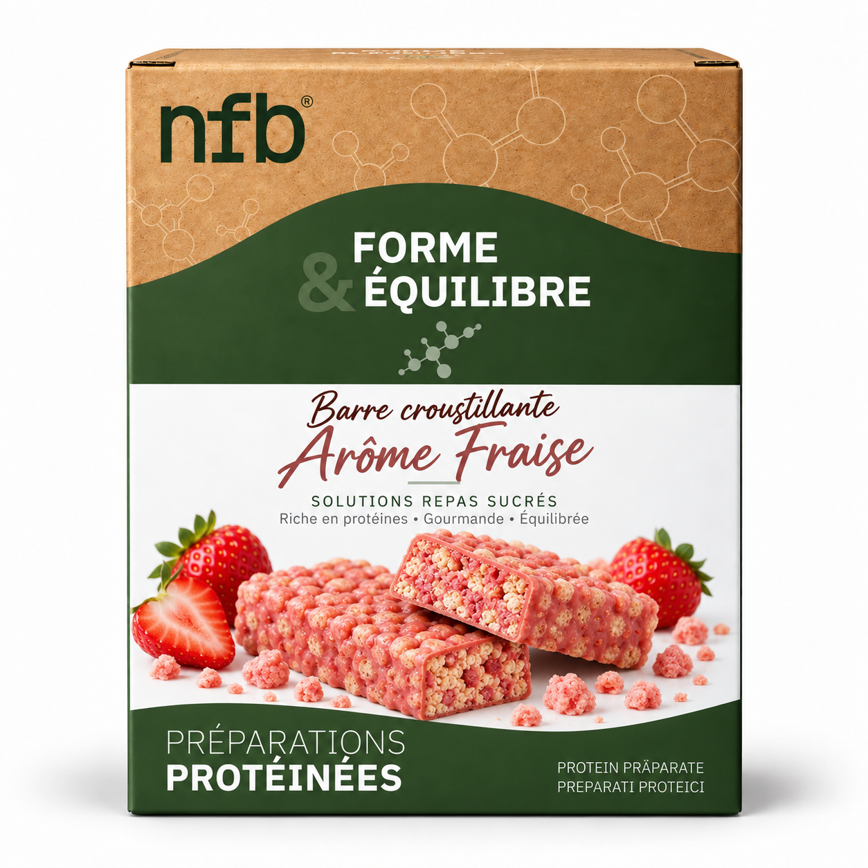 Barre Croustillante Arôme Fraise NFB Healthcare