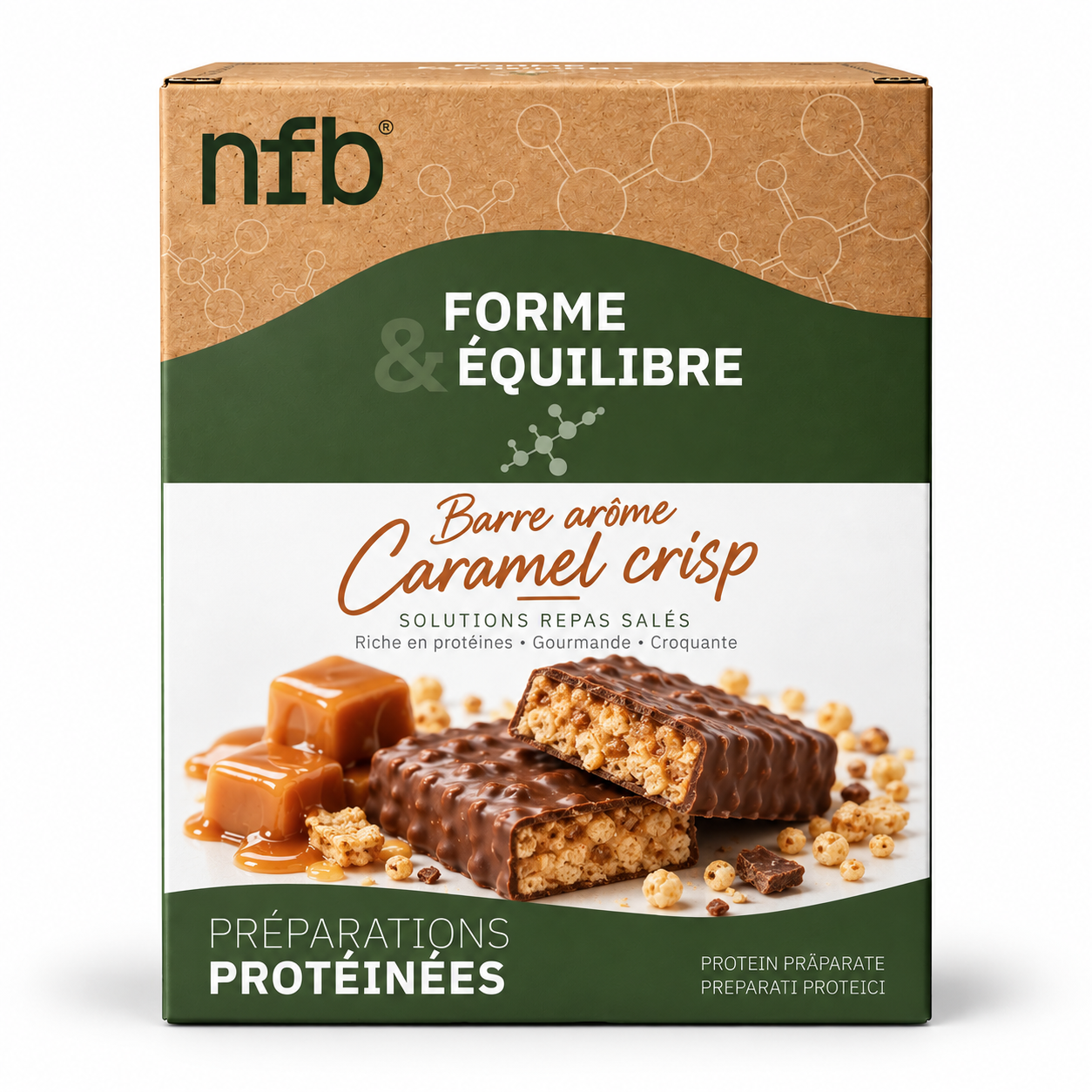 Barre protéinée caramel croustillante NFB Healthcare