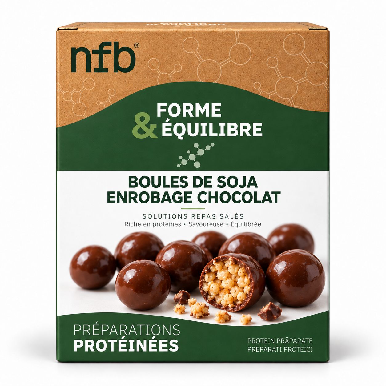 Boules de Soja Enrobage Saveur Chocolat NFB Healthcare
